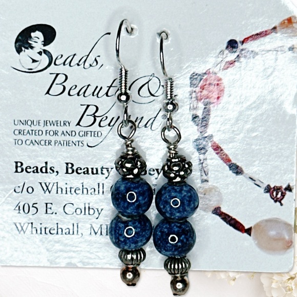 unbranded Jewelry - 6135gc. Blue Ceramic Earrings